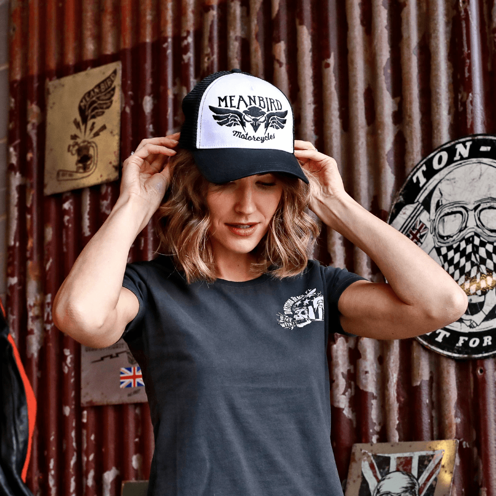 Mean Bird Motorcycles 'Live Fast' Trucker Cap - Red Torpedo