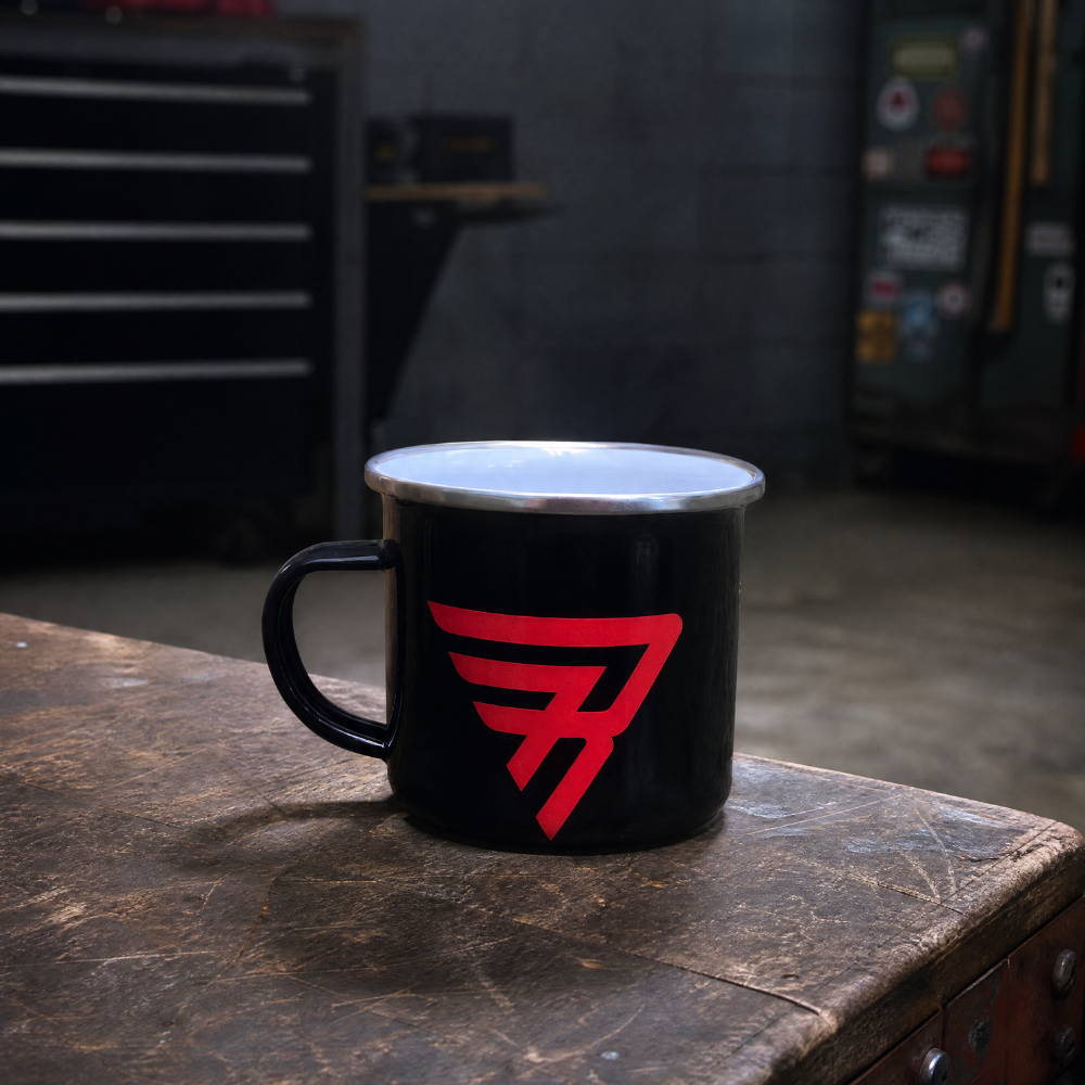 RT Logo Black Enamel Mug
