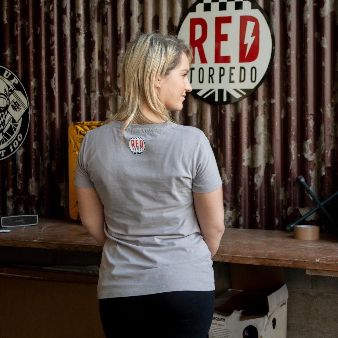 Red Torpedo Chainslack (Womens) Titanium Grey T-Shirt - Red Torpedo