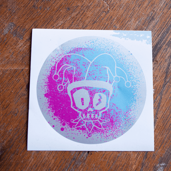 Lee Johnston 'Spray Jester' Black/Aluminium Sticker - Red Torpedo