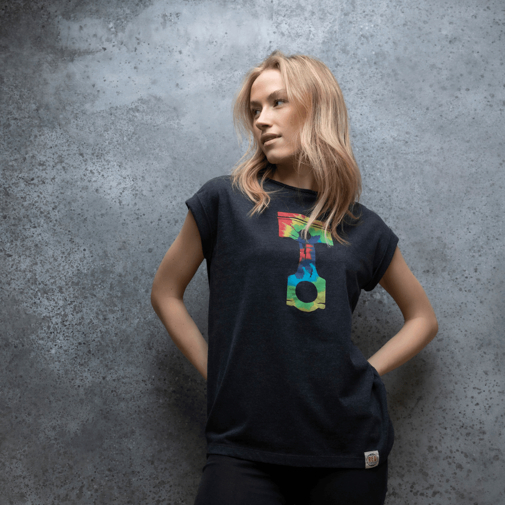 Red Torpedo Tie-Dye Piston (Womens) T-Shirt - Red Torpedo