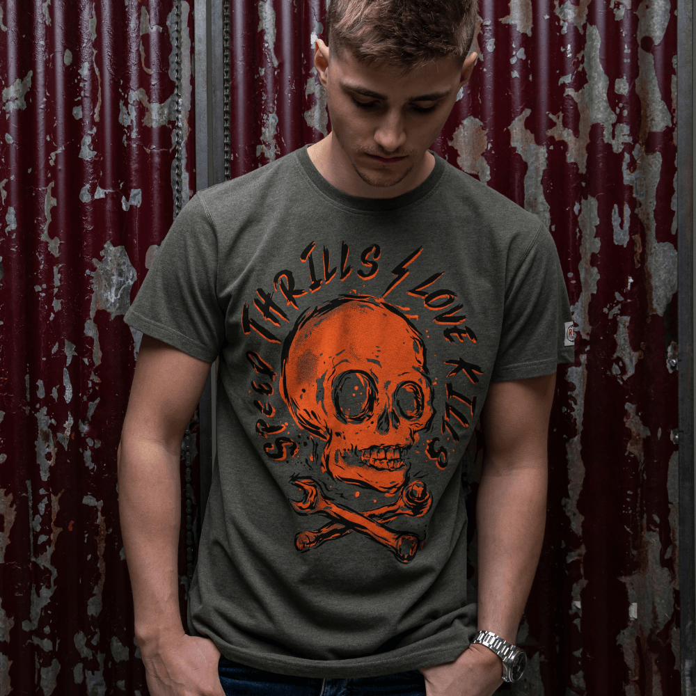 Red Torpedo Speed Skull (Mens) T-Shirt - Red Torpedo