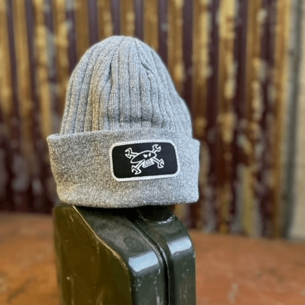 Red Torpedo Spannerskull Grey Beanie - Red Torpedo