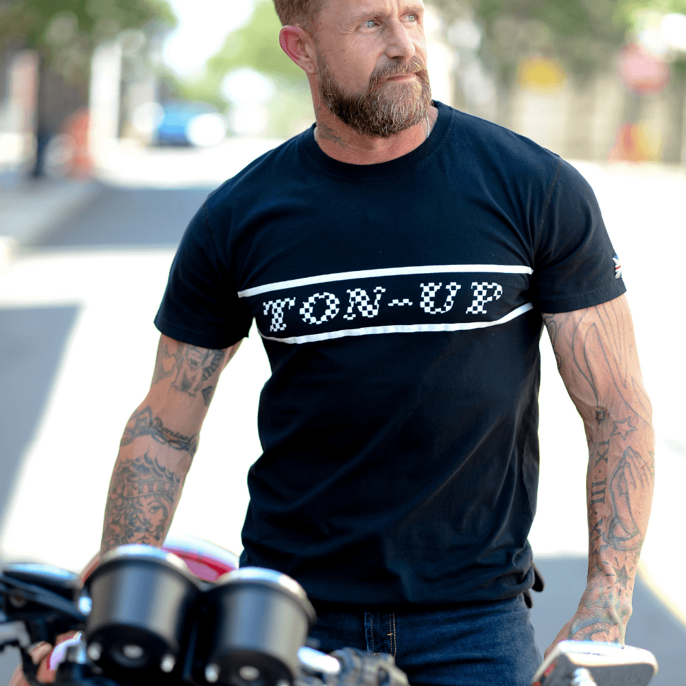 TUC Chequer Belter T-Shirt (Mens) Black - Ton Up Clothing