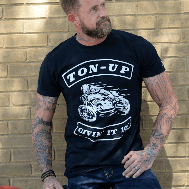 TUC Moto (Mens) Black T-Shirt - Ton Up Clothing