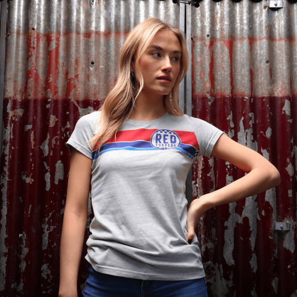Red Torpedo Heritage 87 (Womens) Grey Marl T-Shirt - Red Torpedo