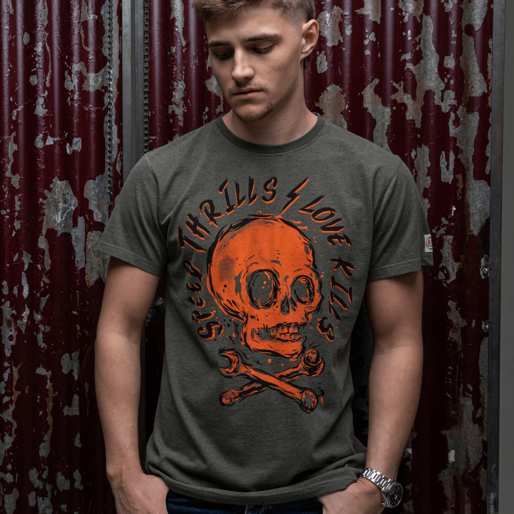 Red Torpedo Speed Skull (Mens) T-Shirt - Red Torpedo