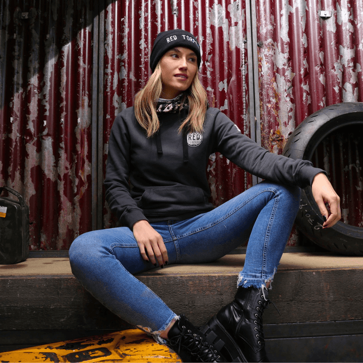 Red Torpedo RT Racing (Womens) Black Hoodie - Red Torpedo