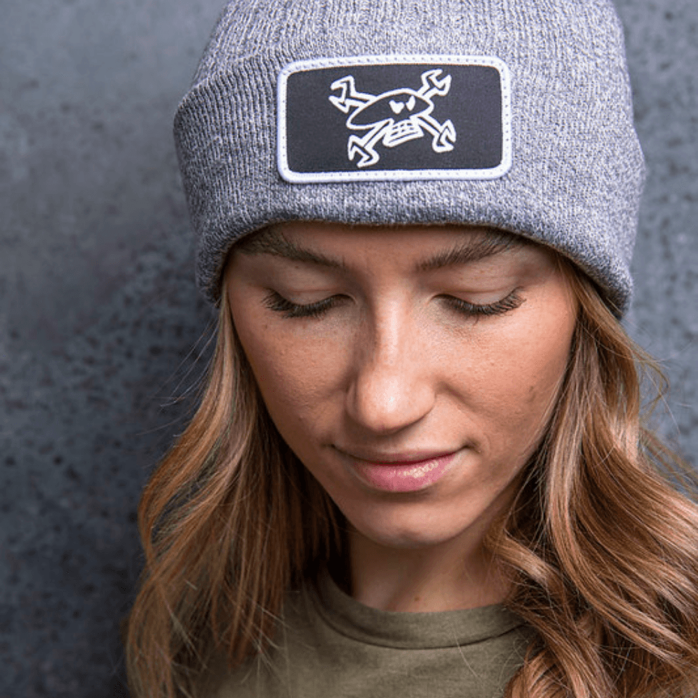Guy Martin Spannerskull Grey Beanie Red Torpedo
