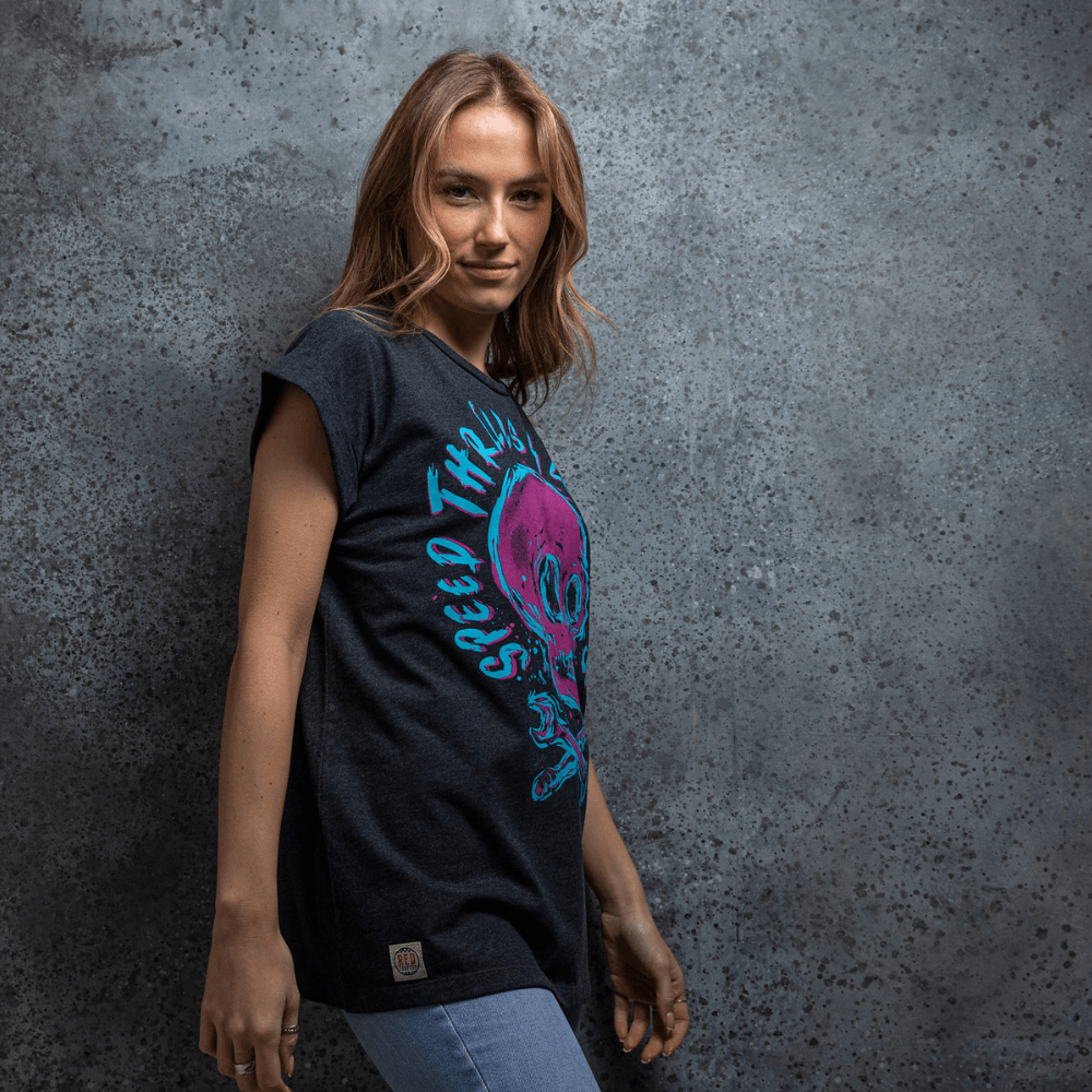 Speed Skull (Ladies) Baggy T-Shirt - Red Torpedo