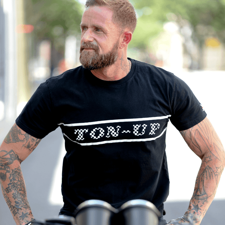 TUC Chequer Belter T-Shirt (Mens) Black - Ton Up Clothing