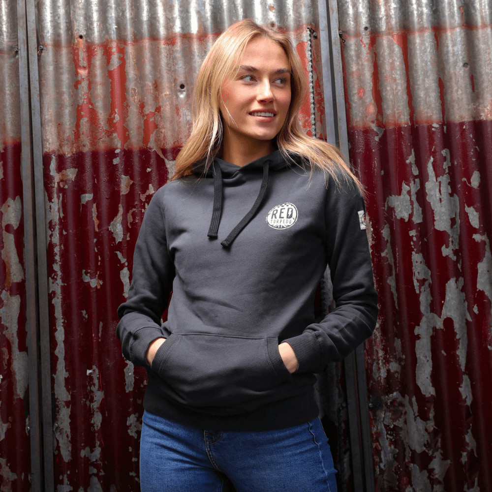 Red Torpedo RT Racing (Womens) Black Hoodie - Red Torpedo