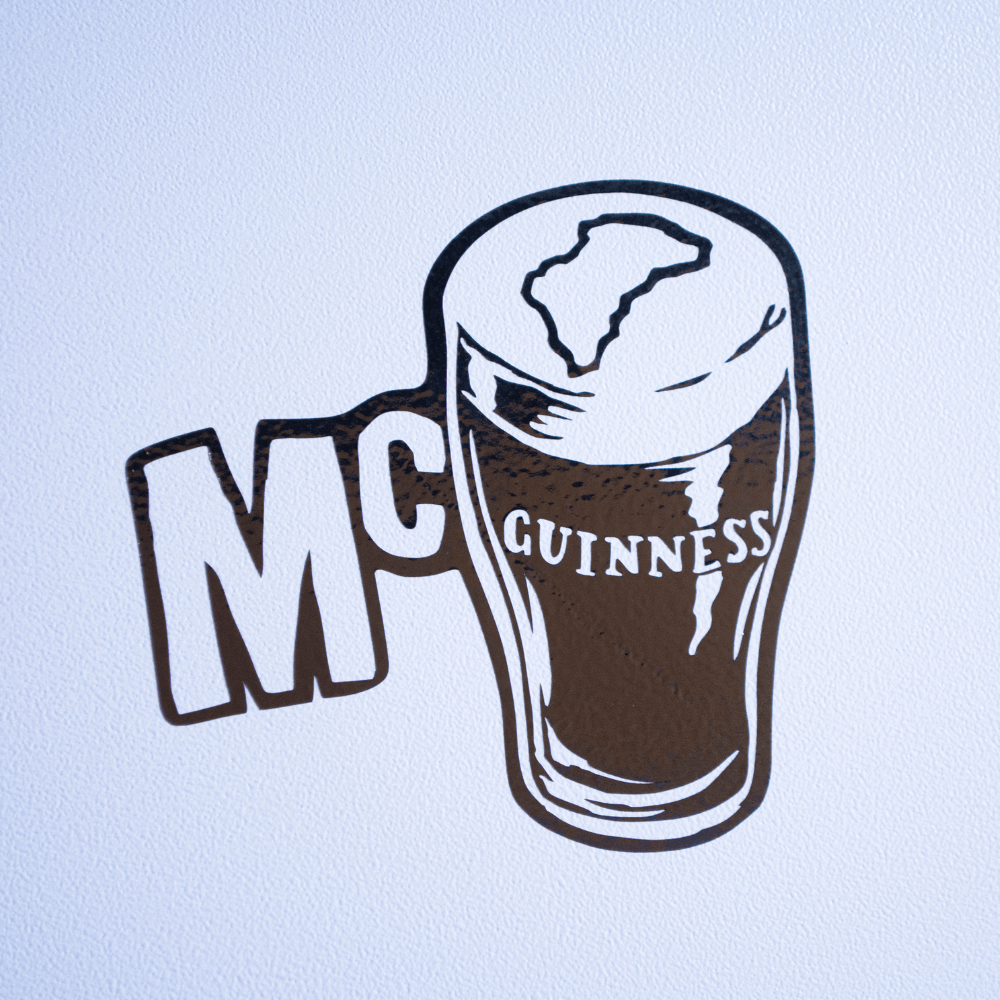 John McGuinness 'McPint' Black Cut Vinyl Sticker - Red Torpedo