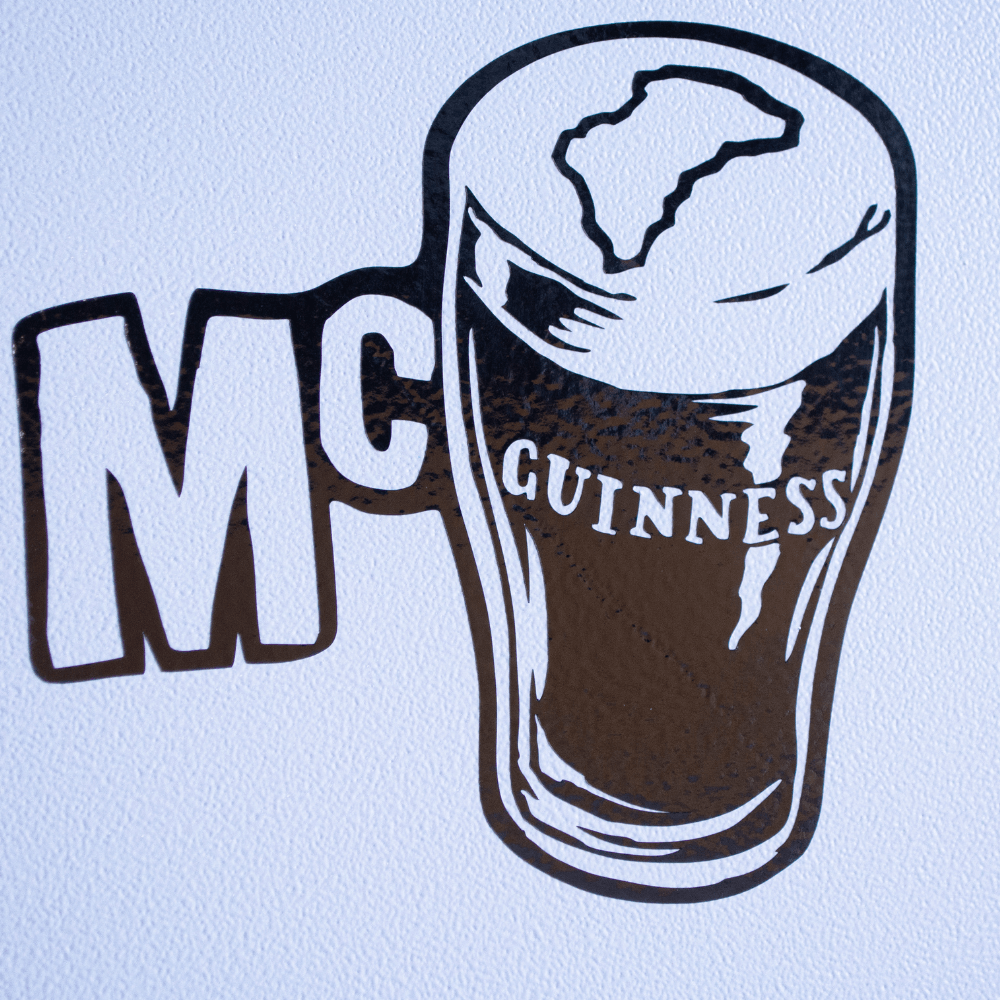 John McGuinness 'McPint' Black Cut Vinyl Sticker - Red Torpedo