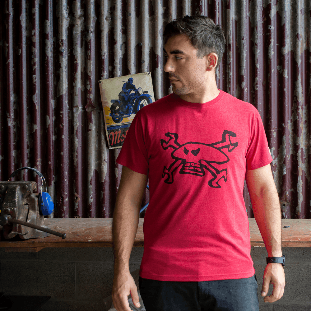 Red Torpedo Guy Martin Spannerskull 21 (Mens) T-Shirt - Red Torpedo