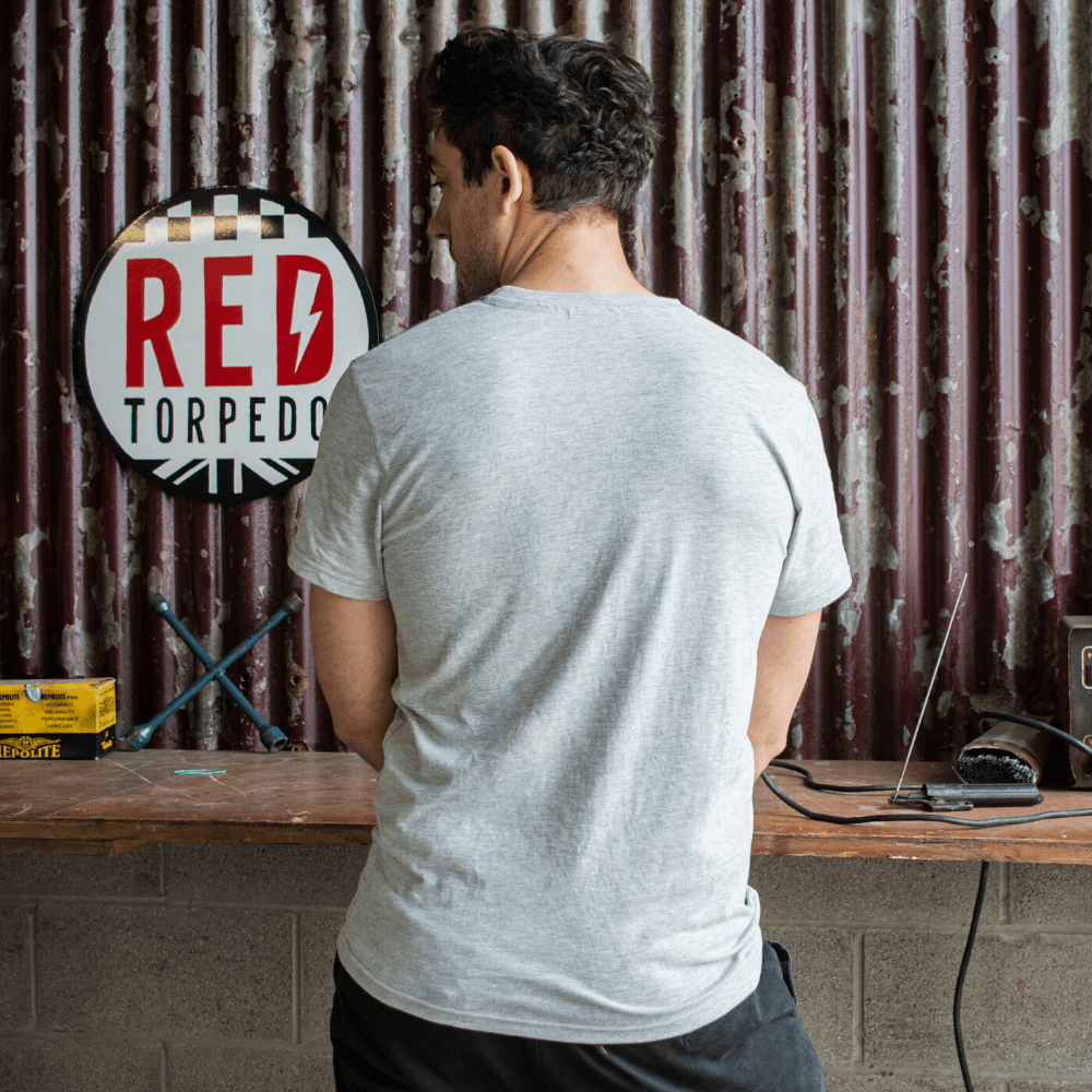 Red Torpedo Heritage 89 (Mens) Grey Marl T-Shirt - Red Torpedo