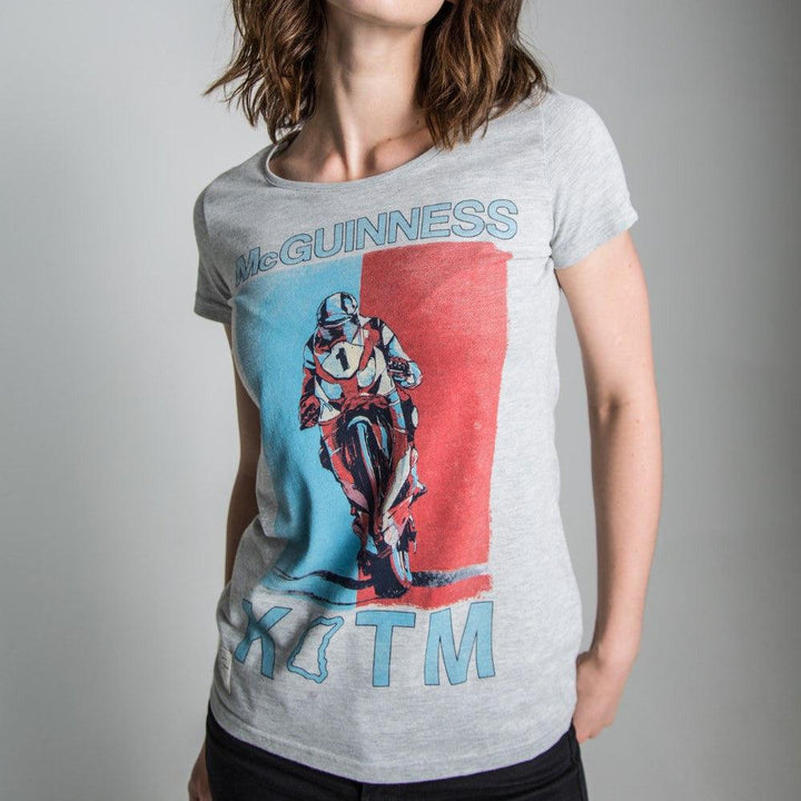 McGuinness Hero (Ladies) Grey Marl) T-shirt - Red Torpedo
