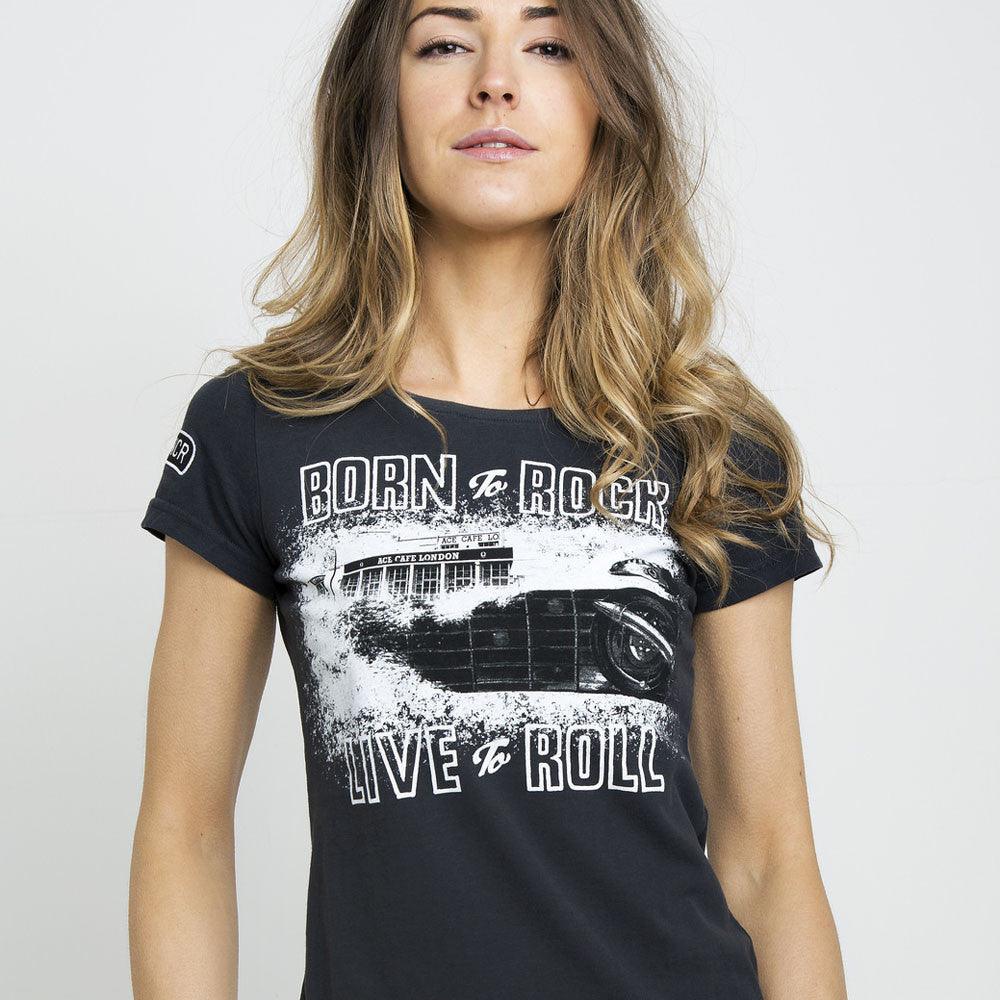 Red Torpedo Ace Cafe Live to Roll (Ladies) T- Shirt - Red Torpedo