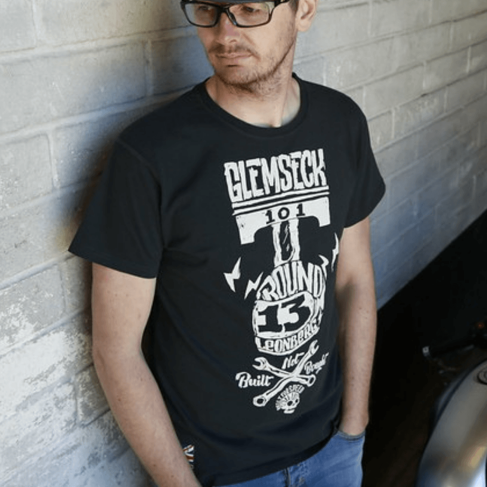 Glemseck Pistonhead (Mens) Black T-Shirt - Red Torpedo