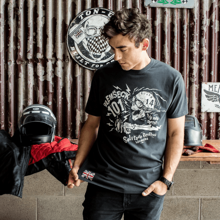 Glemseck Bone Shaker (Mens) Pirate Black T-Shirt - Red Torpedo