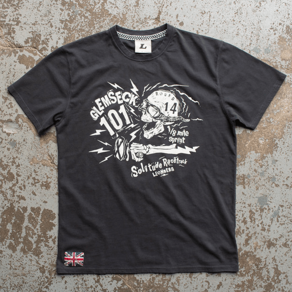 Glemseck Bone Shaker (Mens) Pirate Black T-Shirt - Red Torpedo