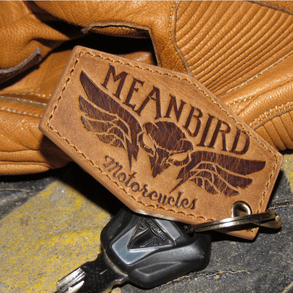 Mean Bird Motorcycles Leather Keyring - Red Torpedo