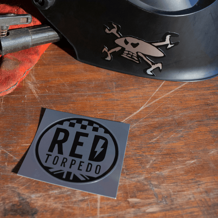 Red Torpedo Logo Aluminium/Black Vinyl Sticker - Red Torpedo
