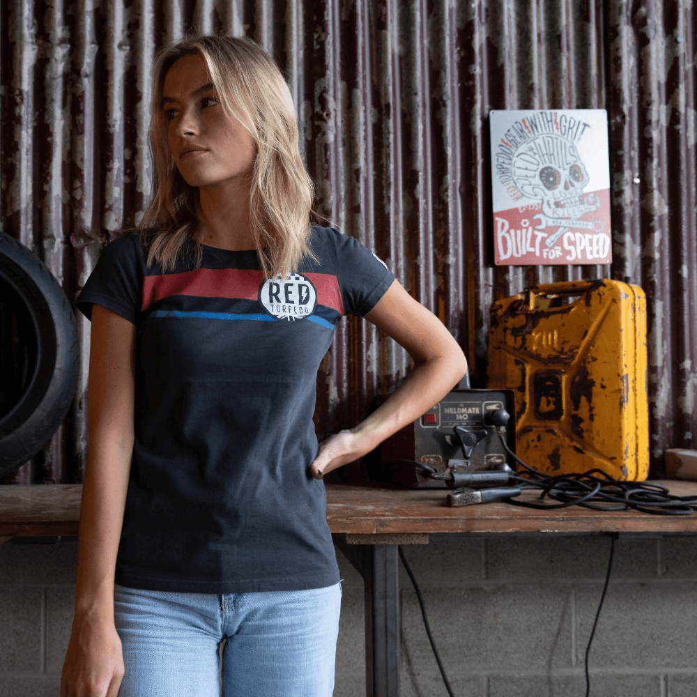 Red Torpedo Heritage 88 (Womens) Black T-Shirt - Red Torpedo