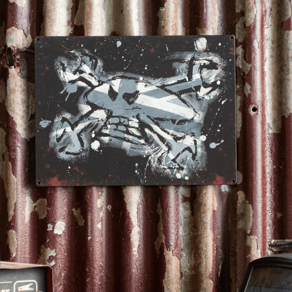Red Torpedo Guy Martin Rough n Ready Blighty Metal Garage Plate - Red Torpedo