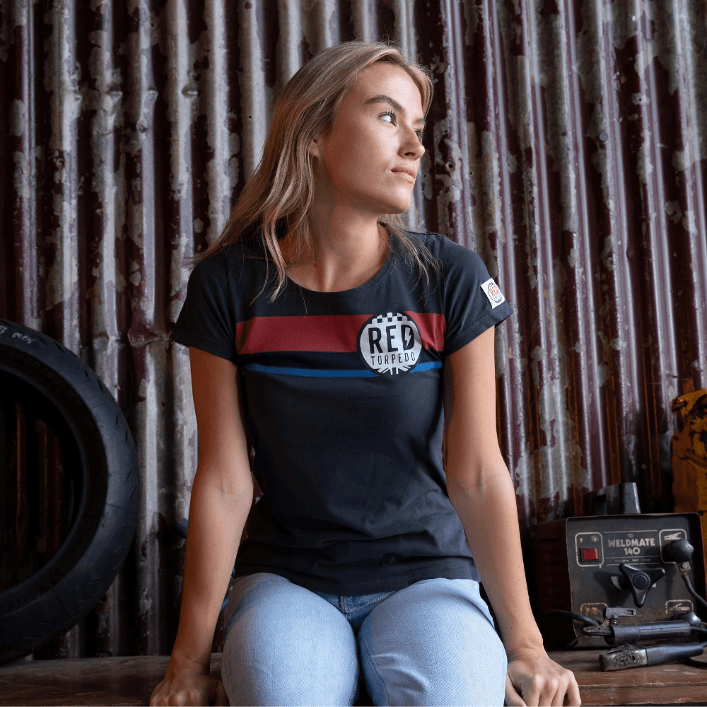 Red Torpedo Heritage 88 (Womens) Black T-Shirt - Red Torpedo
