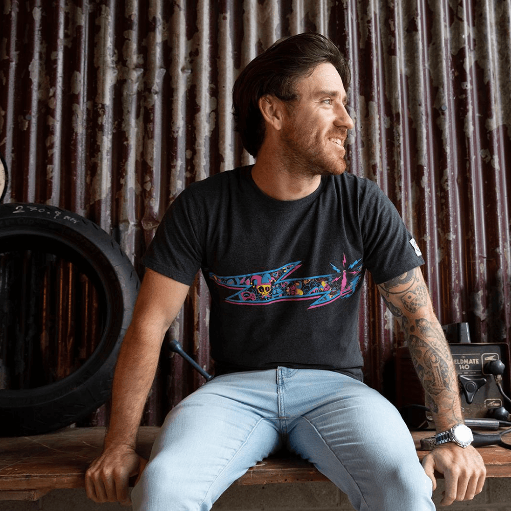 Red Torpedo Lee Johnston Livewire (Mens) Anthracite T-Shirt - Red Torpedo