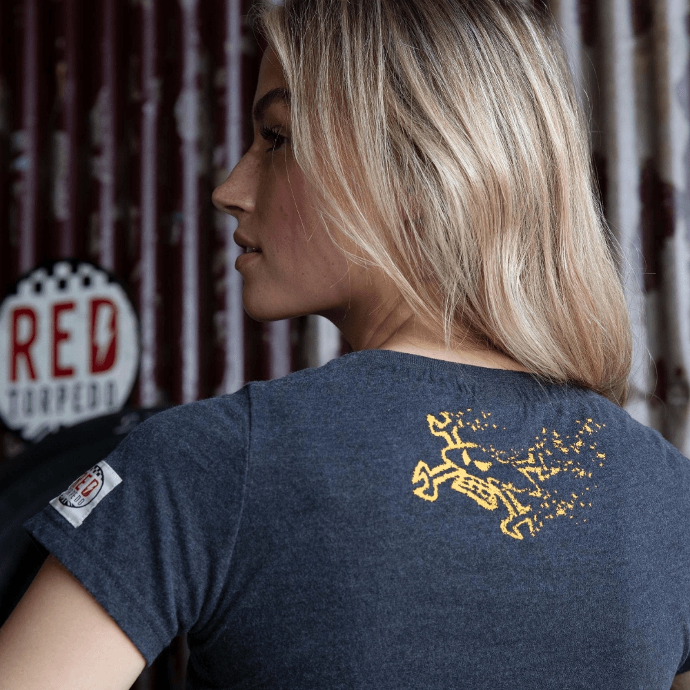 Red Torpedo Guy Martin Rough n Ready (Womens) Anthracite T-Shirt - Red Torpedo