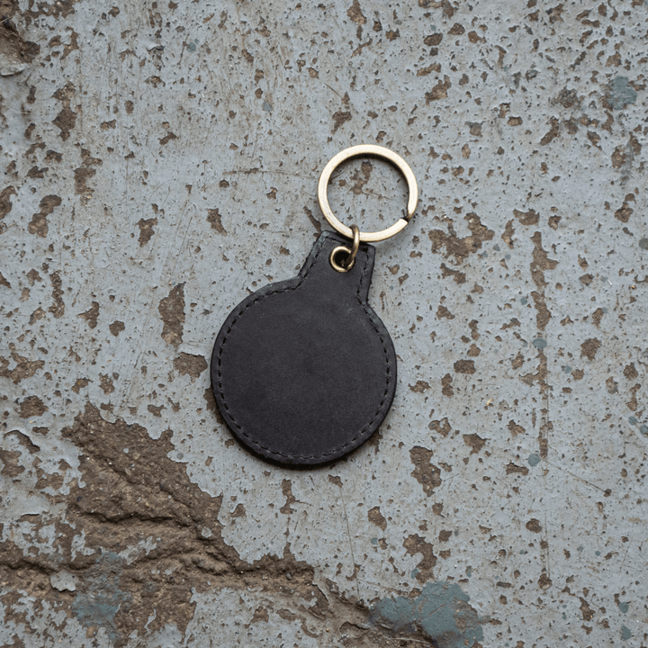 Red Torpedo Logo Black Leather Keyring - Red Torpedo