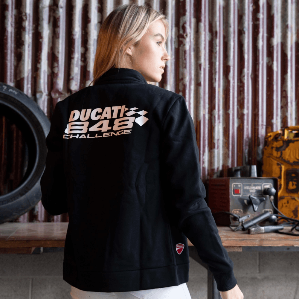 Ducati 848 (Ladies) Black Moto Jacket - Red Torpedo