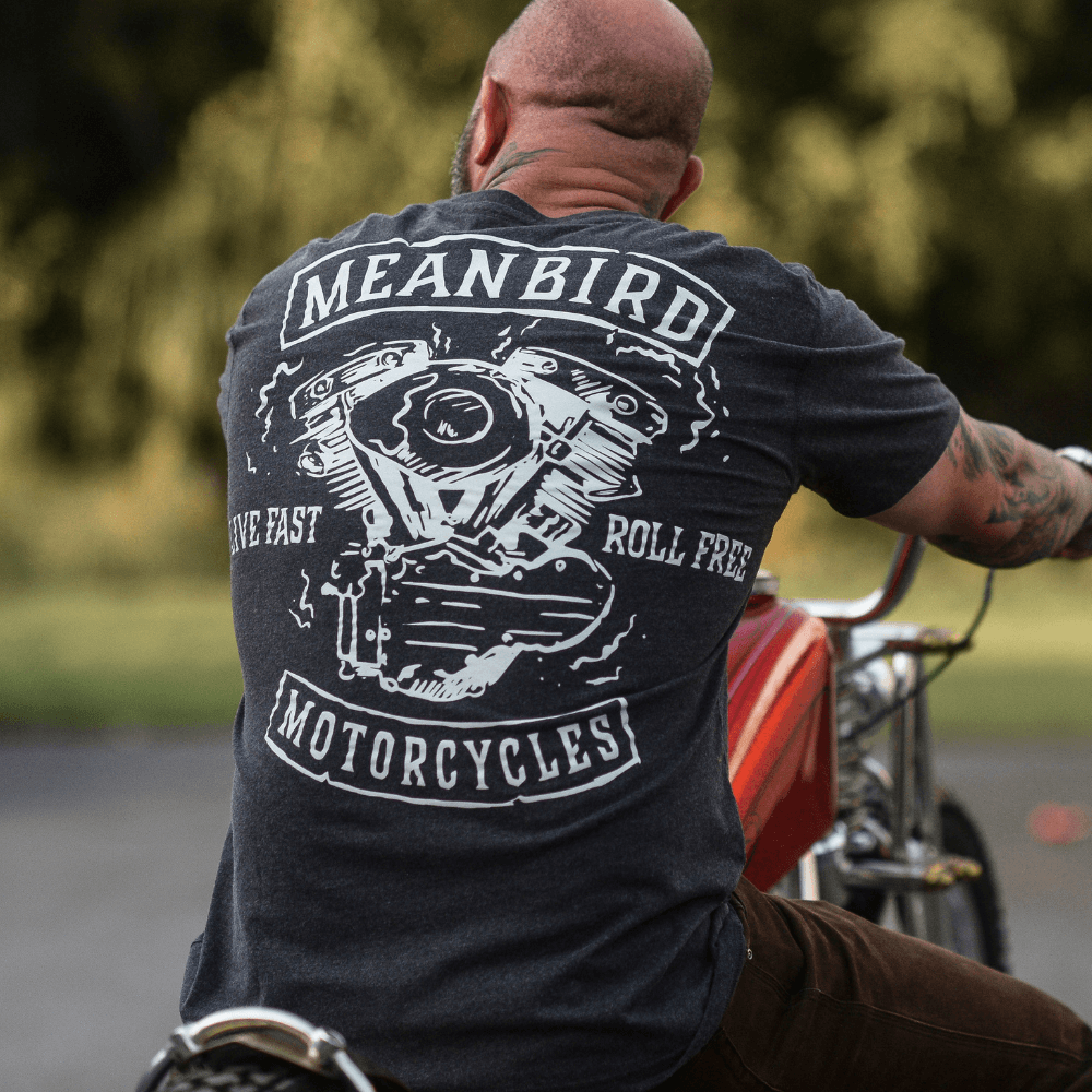 Mean Bird Motorcycles Mean Machine Mens T-Shirt - Red Torpedo