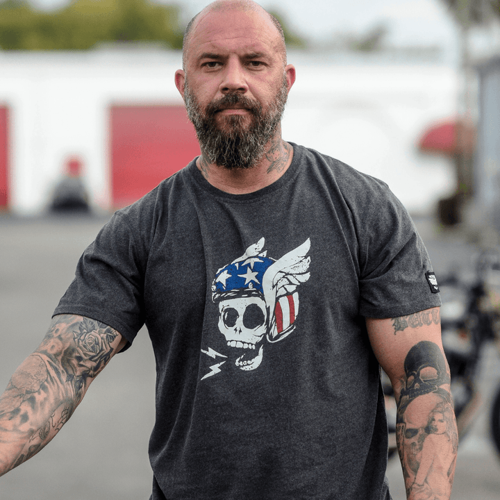 Mean Bird Motorcycles Flying Machine Mens T-Shirt - Red Torpedo