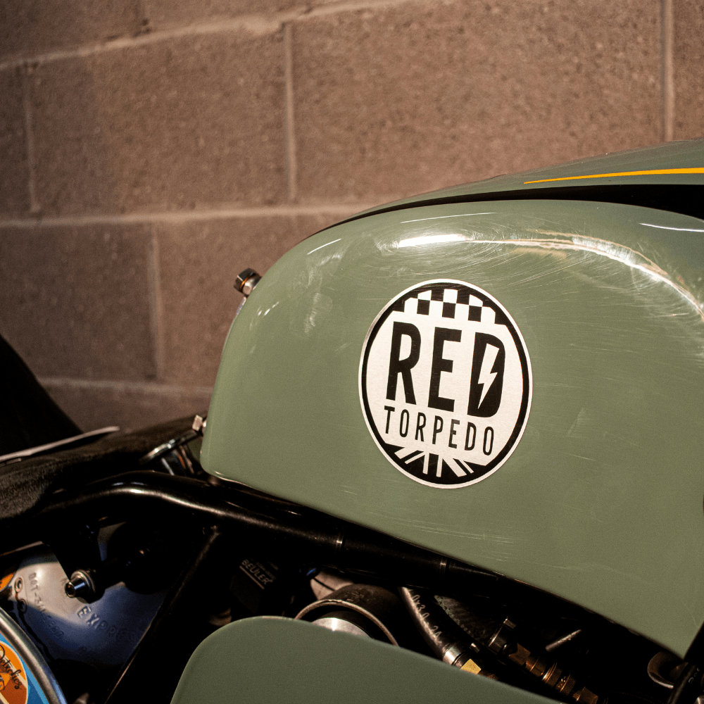 Red Torpedo Logo Aluminium/Black Vinyl Sticker - Red Torpedo