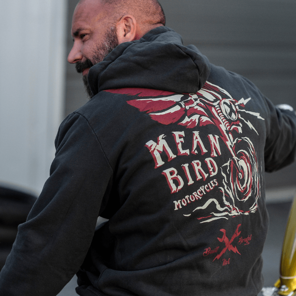 Mean Bird Motorcycles Firebird (Mens) Black Pullover - Red Torpedo