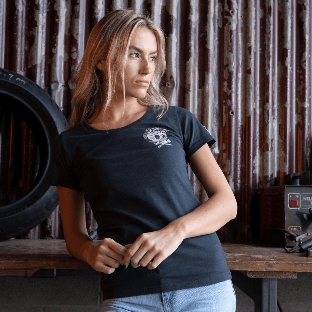 Red Torpedo Brand Punk (Womens) Black T-Shirt - Red Torpedo