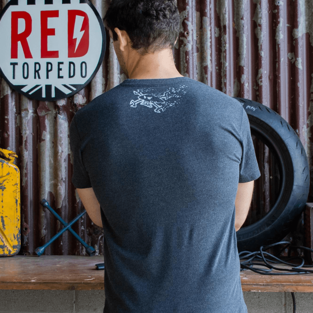 Red Torpedo Guy Martin Rough n Ready Blighty Edn (Mens) Anthracite T-Shirt - Red Torpedo