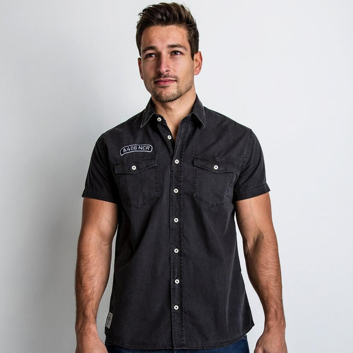 Red Torpedo Ace Ton Up Short Sleeved Shirt - Red Torpedo