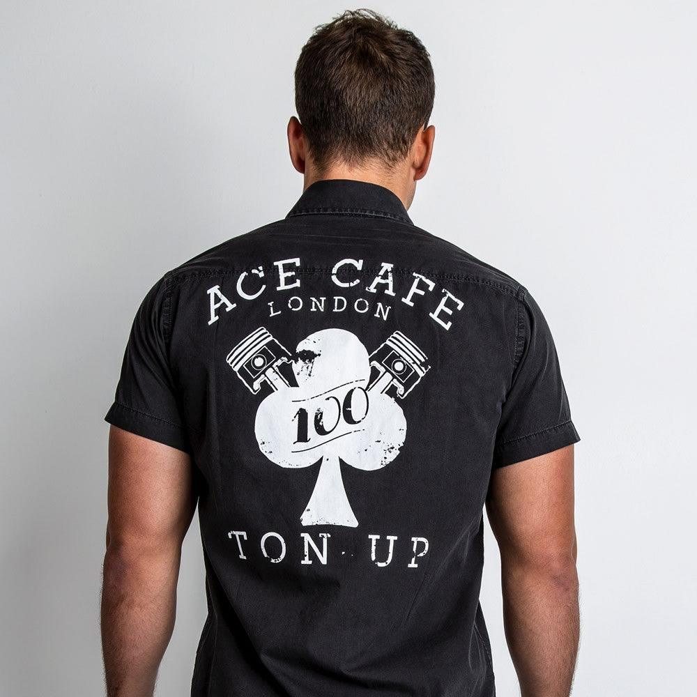 Red Torpedo Ace Ton Up Short Sleeved Shirt - Red Torpedo